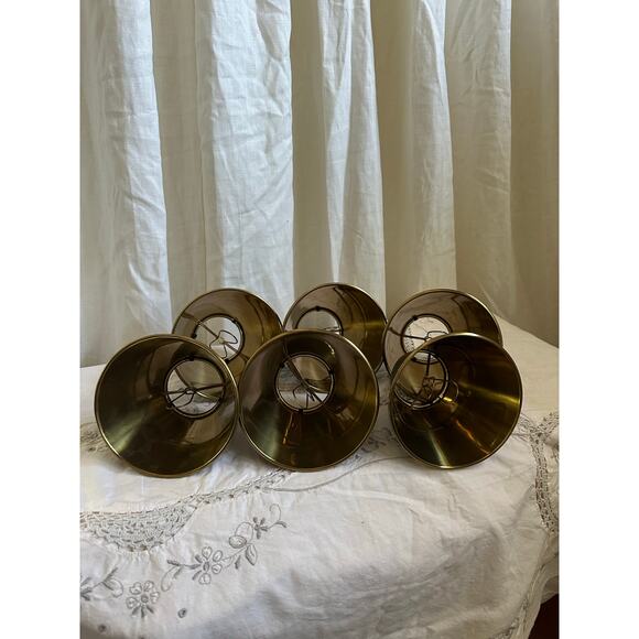 Bouillotte Style Brass Mini Candelabra Bulb Clip On Chandelier Shades set - Picture 5 of 16